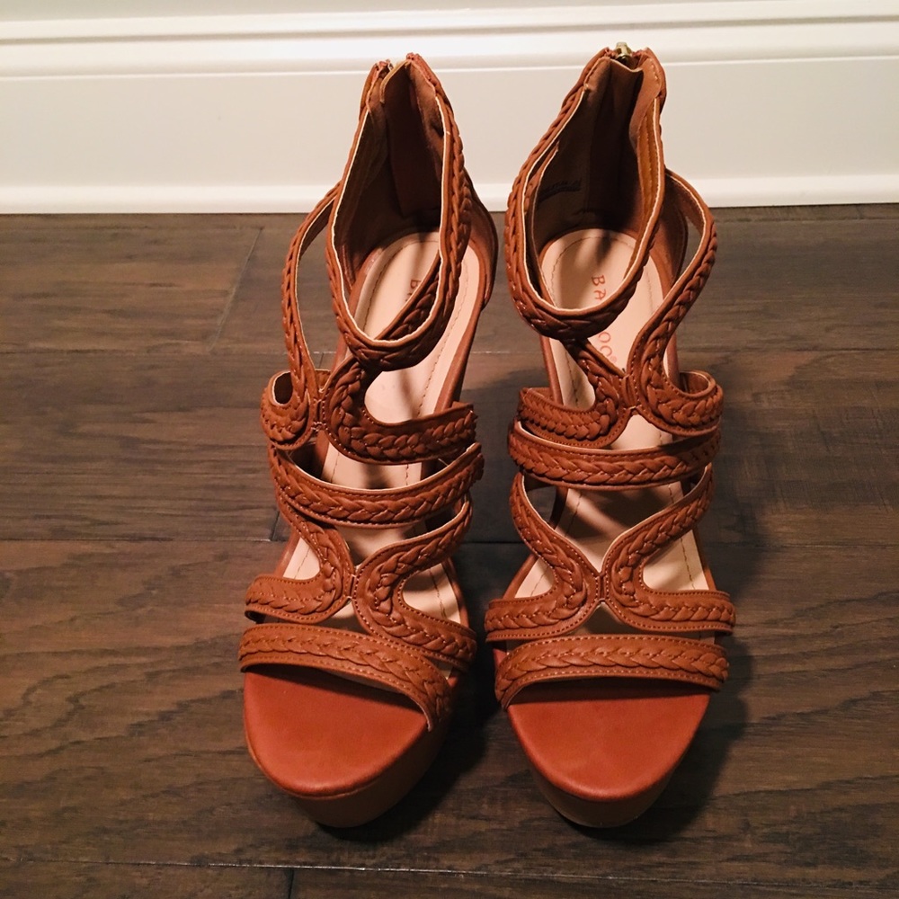 Tan wedge sandals